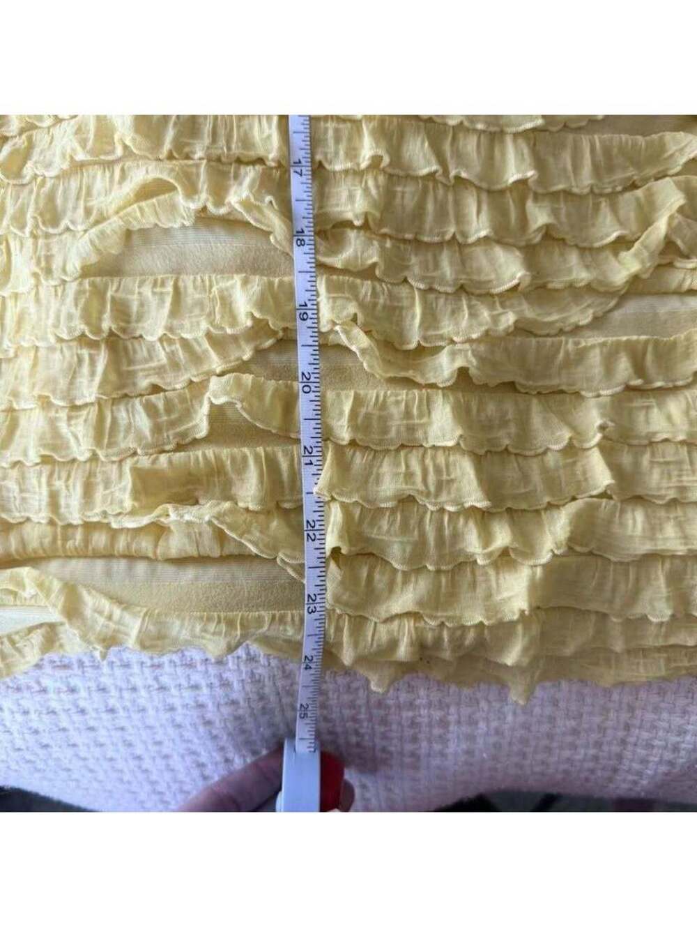 New Direction Yellow Ruffle Blouse Feminine Summer Top Women's Size Small - Picture 6 of 6